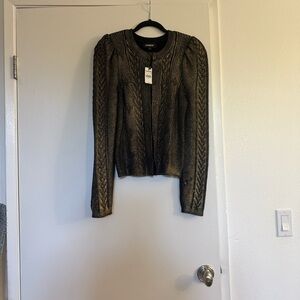 Express Black and Gold Knit Cardigan